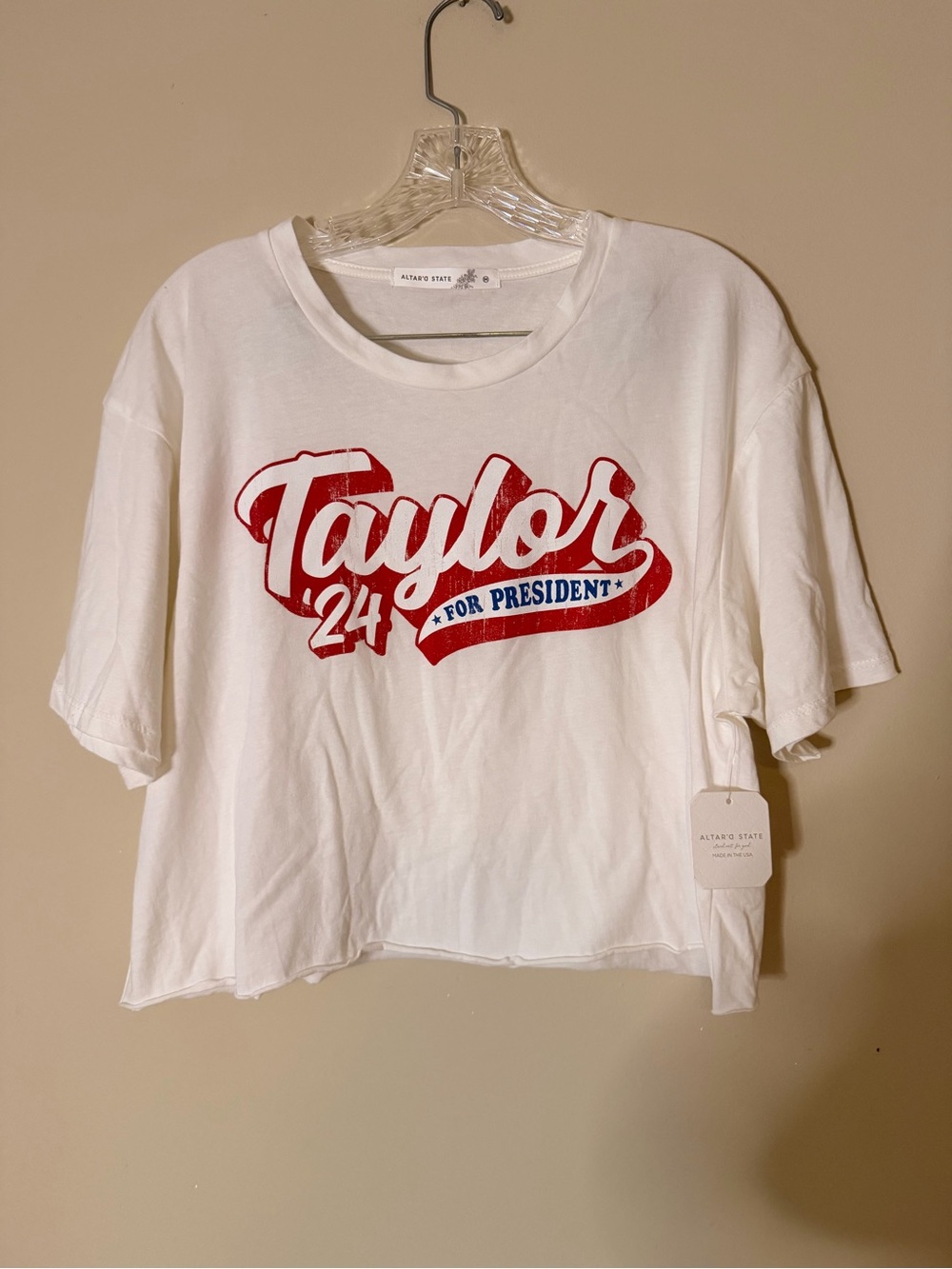 NWT Taylor '24 For President White Graphic Tee